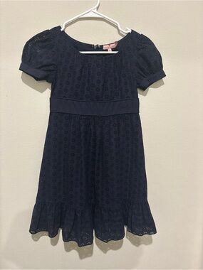 Juicy CoutNavy Eyelet Puff-Sleeve Kids Dress